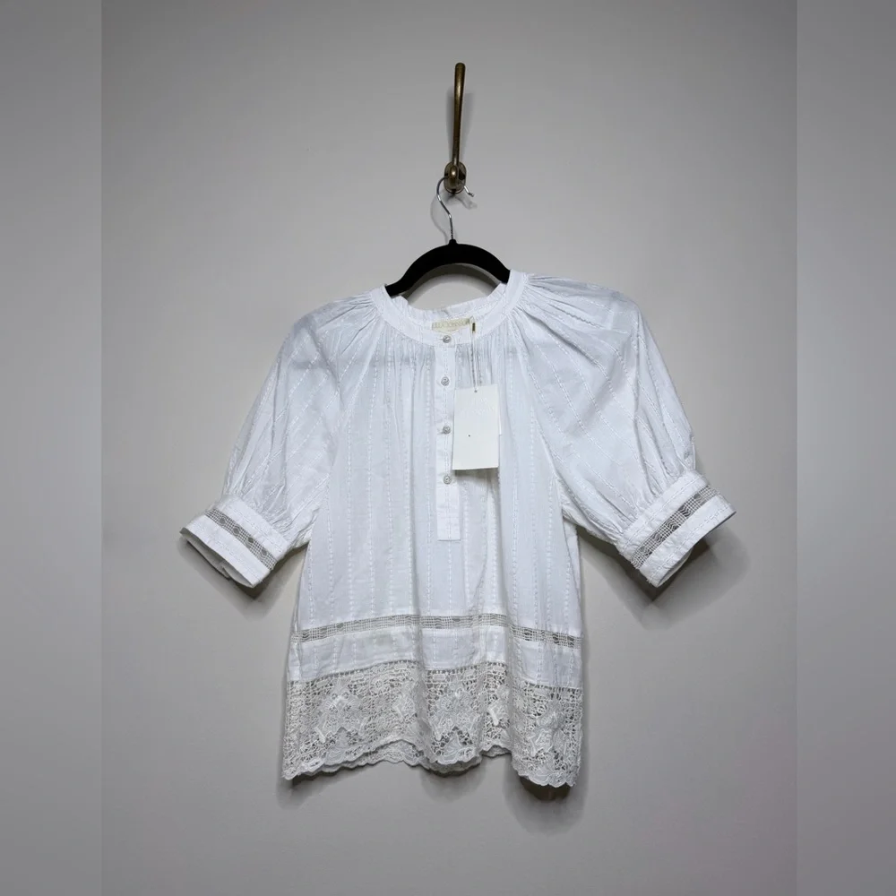 Ulla Johnson Faye Puff Sleeve Blouse in Pristine